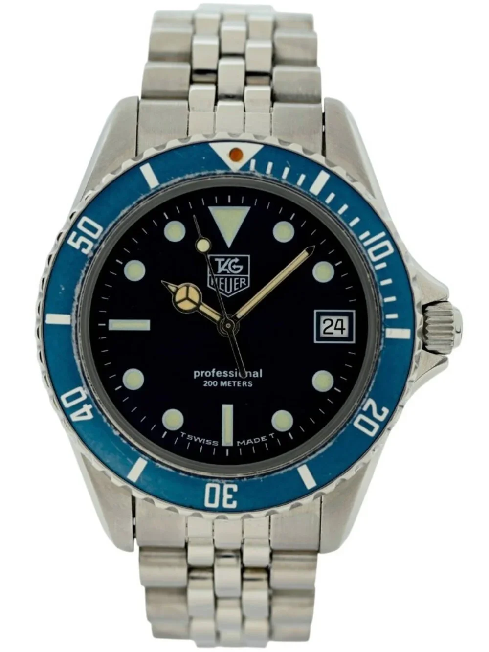 Tag Heuer 37mm Men's Blue Dial 1000 Series Dive Watch Jubilee Band! 980.613 B!